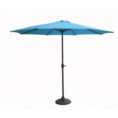 Outdoor Patio Market Umbrella 8 Ft. with Hand Crank and Tilt, Turquoise Blue   
